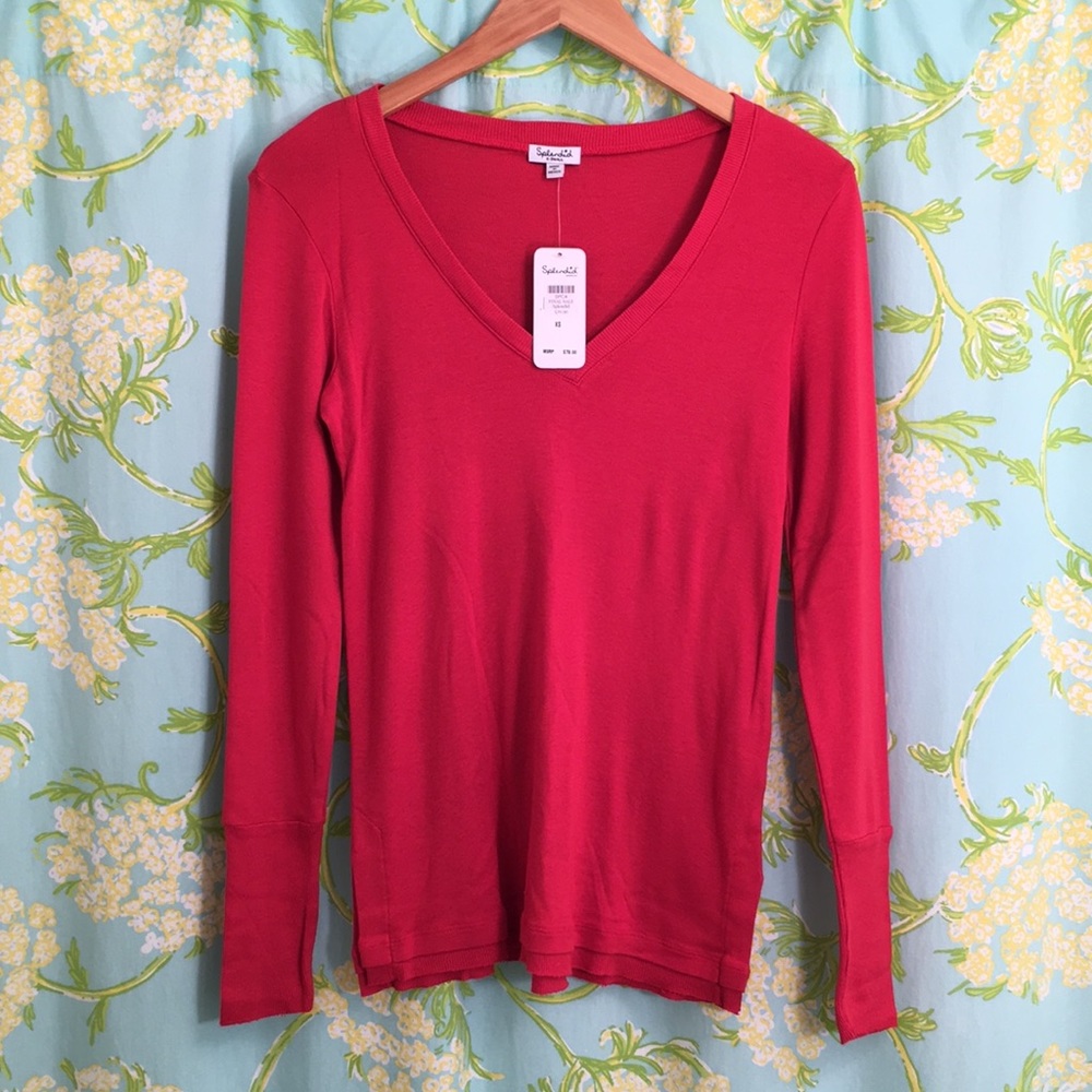 Splendid Long Sleeve V-neck Top, NWT